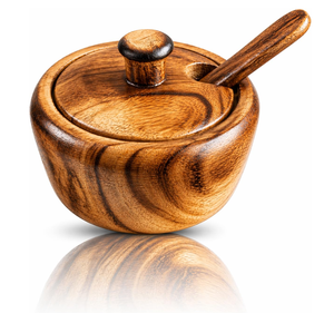 Unique Wood Sugar and Salt Pot Manufacturer Wooden Sugar Pot/Jar with Lids Containers Wooden Sugar And Creamer Pots - Product Image 6