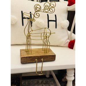 Stylish Reindeer Iron Wire Made Christmas <b>Stocking</b> <b>Holder</b> Metal Stand Durable Festive Decor Mantle Elegant Holiday Display Hook - Product Image 5
