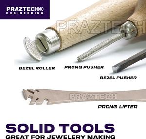 Kit de Herramientas 4 en 1 para Engastar Piedras de Joyería |   Herramienta para Empujar Puntas, Herramienta para Empujar Biseles, Rodillo para Biseles, Levantador de Puntas | Herramienta Profesional para Reparación de Joyería - Product Image 3
