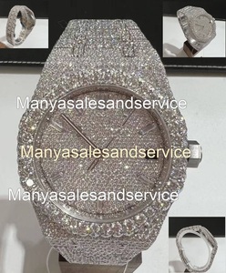 Reloj de Pulsera de Lujo con Diamantes, Completamente Adornado, Hecho a Mano con Moissanita, Mecánico, de Acero Inoxidable, Personalizado para Hombre - Product Image 3