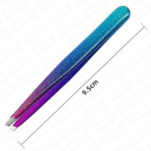 9PCS Glitter Stainless Steel Slant Tip Eyebrow Tweezers Set Custom Private Label Professional Beauty <b>Tools</b> - Product Image 4