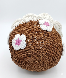 Cesta POPPY BASKET Tejida a Mano de Jacinto de Agua, Cesta Decorativa de Flores de Ganchillo, Organizador de Almacenamiento, Decoración Natural Hecha a Mano para el Hogar, Ecológica - Product Image 2