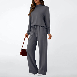 ชุดเซ็ต 2 ชิ้นสำหรับผู้หญิงทรงหลวม สไตล์ลำลอง พรีเมียม ลายเรียบแบบชาติพันธุ์  ความยาวปานกลาง ปี 2026 - Product Image 6