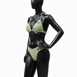 Conjunto de Bikini de Lujo para Mujer en Verde Salvia, Tejido de Nylon y Spandex con Nervaduras GSM, Ajuste Suave, Logotipo Personalizado con Transferencia Térmica - Product Image 4