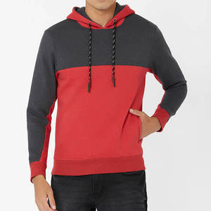 Sweat-shirts à capuche personnalisés pour hommes, hiver, color-block, 100% coton, écologiques, respirants, impression sérigraphique personnalisée, vente en gros - Product Image 1