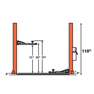 Elevador Automotriz de Dos Postes TMG TPL45, Capacidad de 10,000 lb, Brazos Simétricos, Altura de Elevación de 77 Pulgadas, Bloqueo de Doble Punto, Diseño de Cuatro Postes, Elevación de 4000 kg - Product Image 6