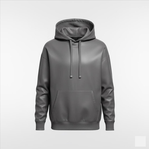 Sweat à capuche d'hiver en cuir de haute qualité, uni, imprimé numériquement, épais, style vintage, sur mesure pour hommes - Product Image 2