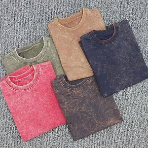 Nouvel Arrivage T-shirt Uni Grande Taille Délavé 230 GSM Coupe Oversize Épaules Tombantes 100% Coton Personnalisable Haute Qualité - Product Image 3