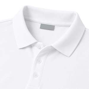 Chemise piqué unie basique pour homme à manches courtes en coton respirant coupe classique décontractée pour le golf avec logo frontal - Product Image 4