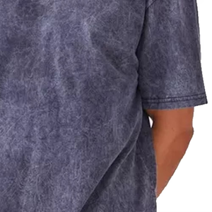 Camiseta de Hombre de Alta Calidad Hecha en Pakistán, Manga Corta, Texturizada, Azul, Lavado Ácido, Estilo Urbano, Vintage, Colección Casual - Product Image 4