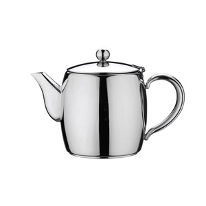 Nouvelle cafetière/théière arabe en métal argenté avec poignée noire, Dallah faite à la main pour la maison, la cuisine et la table - Product Image 4