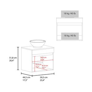 Mobile da Bagno Manchester con Due Cassetti e Ripiano Aperto, Lavabo Integrato, Colore Nero - Product Image 3