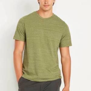 T-shirt tricoté à col en V et manches courtes 160g 180gsm, avec logo sérigraphié sur le devant, teinture unie, respirant, écologique, anti-boulochage, décontracté - Product Image 3