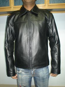 แจ็คเก็ตหนังแบบซิปเต็มตัวคุณภาพสูงสั่งทำพิเศษ OEM สวมใส่สบาย แฟชั่นสตรีทแวร์ แจ็คเก็ตหนังผู้ชาย - Product Image 4