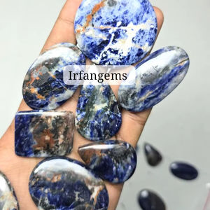 Sodalite 100% naturelle avec cristal d'hématite, prix de gros, lot de pierres pour la fabrication de bijoux faits à la main, cabochon 20-40mm, sodalite en vrac - Product Image 2
