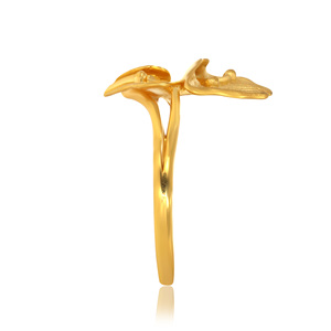 Premium 18K Gold Plated Ginkgo Leaf <b>Adjustable</b> <b>Ring</b> for Women Elegant Nature Inspired Open Leaf Finger <b>Ring</b> Luxury Daily Wear - Product Image 3