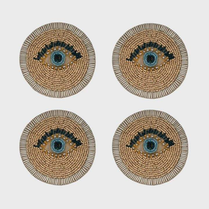 Designer Christmas Embroidered Seed <b>Beaded</b> <b>Coasters</b> Luxury Holiday Drink Mats For Table Protection And Seasonal Decoration - Product Image 2