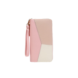 Cartera de Mano Minimalista 2026 para Mujer, 100% Cuero Genuino, con Cierre de Cremallera, Diseño Geométrico, Rosa Beige, para Uso Diario en Todas las Estaciones - Product Image 1