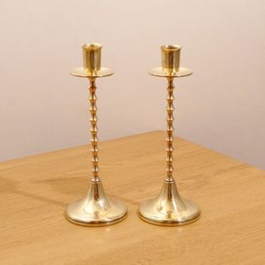 Luxury Handmade Metal Candle Holder Antique Finish Rustic Vintage Design Premium Brass Candlestick Piece Home Interior Decor - Product Image 1