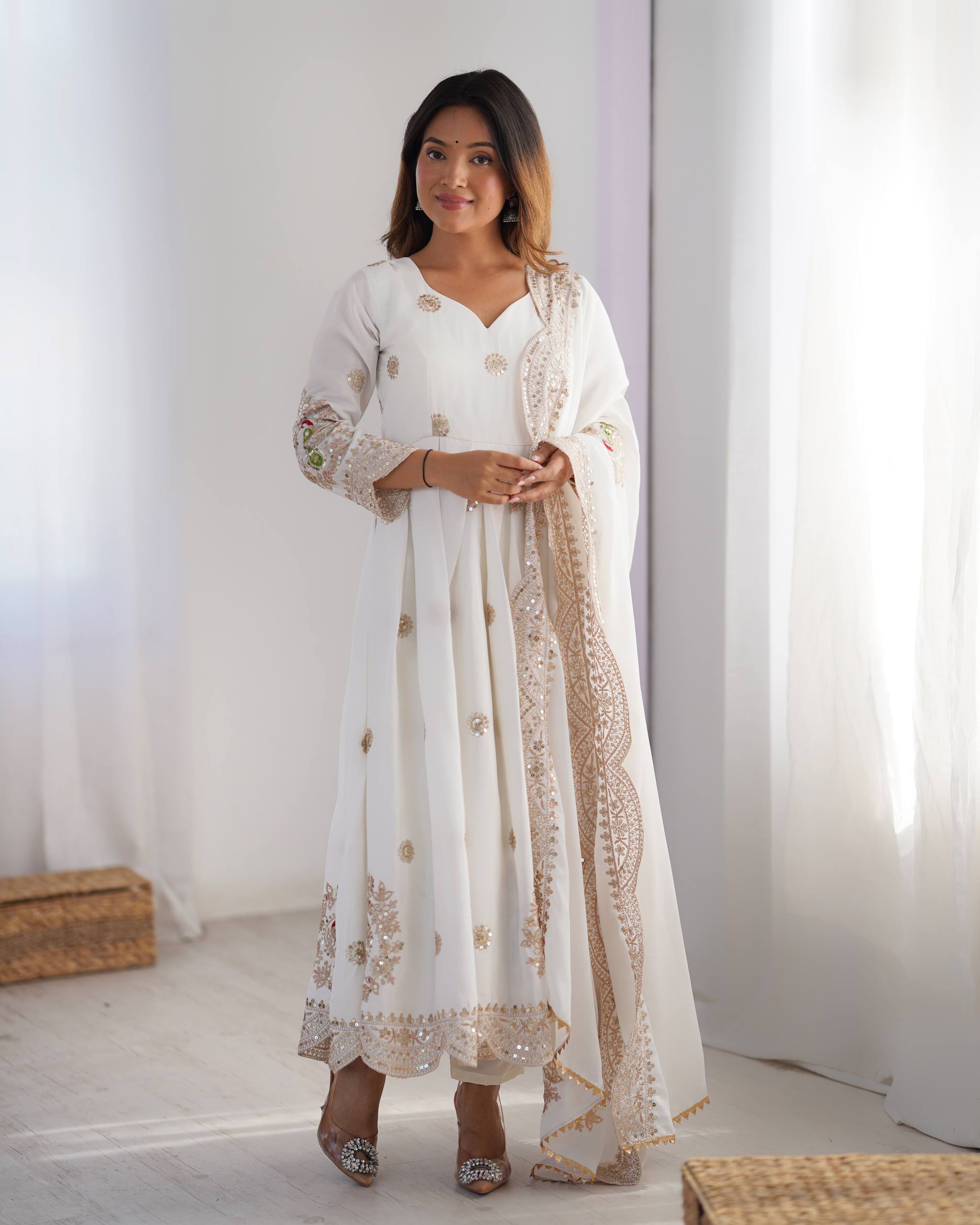 white dress classy elegant Black and White Traditional by Malbusaat main image 1