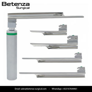 Ensemble de laryngoscope manuel réutilisable à fibres optiques Miller avec poignée, 5 pièces, acier inoxydable de qualité médicale, usage ORL, garantie de 2 ans - Product Image 2