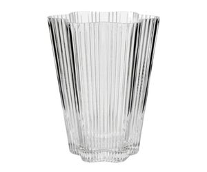 Jarrón de Flores de Vidrio con Diseño Moderno Art Deco Acanalado, Tamaño Personalizado Disponible, Decoración de Mesa de Alta Calidad con Ondas Metálicas para Navidad - Product Image 6