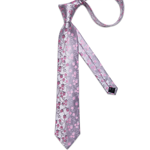 Corbatas florales de seda 100% para hombre, conjunto de corbata, pañuelo, broche y gemelos para boda, accesorios para hombre - Product Image 2