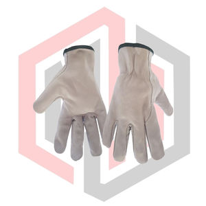 Gants de sécurité respirants certifiés anti-coupure en cuir pleine fleur de couleur personnalisée pour les travaux mécaniques et de jardinage - Product Image 2