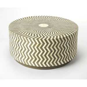 Table basse ronde de luxe en os et nacre, style américain, faite à la main, taille personnalisable - Product Image 5