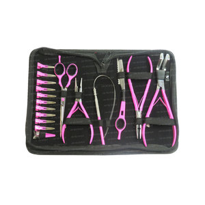 Buy 18pcs Gold Hair Extension Tool Kit - Dual <b>Pliers</b> <b>Set</b> with Pulling Needle, Loop Threader, and Duckbill Clips - Luxury - Product Image 2