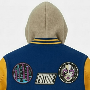 All Over Print Letterman Custom Logo Men Hooded Varsity Jackets Hot Selling Custom Cool Style Winter Baseball Jacket For <b>Boys</b> - Product Image 4