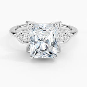 Anillo BOJ 0121 con Corte Radiante, Plata 925, Engaste de Puntas, Anillo Solitario con Diamante de 2ct, Color D, VVS1, Moissanita, Certificado GRA - Product Image 1