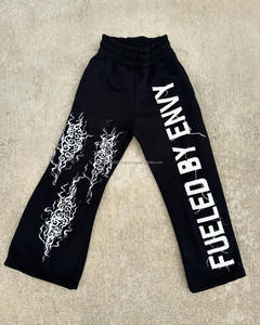 กางเกงวอร์มผ้าฝ้ายเอวสูงสำหรับผู้ชายกางเกงลำลองผ้าปะติดตัดเย็บน้ำหนักเบาแนววินเทจหรูหรา100% ตามสั่ง - Product Image 1