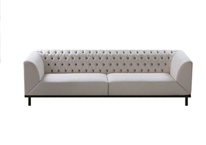 Sofá Esquinero Moderno en Forma de L de 32 BENZ, Tapizado en Cuero PU y Tela, Estructura de Madera Maciza, Patas de Metal, Espuma de PU de Alta Densidad, Sofá Recron - Product Image 2