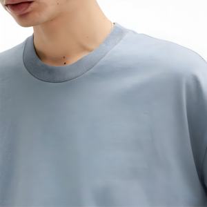 Camiseta Unisex de Algodón Azul Claro Oversize, Estilo Casual Urbano, Ajuste Holgado, Manga Corta, Básica de Verano, con Logotipo Personalizado, Venta al por Mayor - Product Image 6