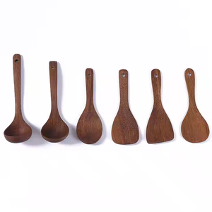 Ensemble d'ustensiles de cuisine professionnels en bois, durables, spatule, cuillère, louche, outils de chef en bois naturel, miroir 10ml - Product Image 2