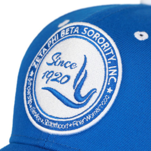 หมวก Zeta Phi Beta Sorority สีน้ำเงินรอยัล หมวกตัวอักษรกรีกสำหรับผู้หญิง ปักลายตราสัญลักษณ์ หมวกเบสบอลแบบปรับได้ หมวกสวมศีรษะลำลอง - Product Image 3