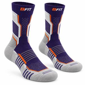 Men's Athletic <b>Socks</b> Winter Purple Gray <b>Orange</b> Geometric Knitted Breathable Wool/Nylon Quick Dry Anti-Bacterial Sports Regular - Product Image 2