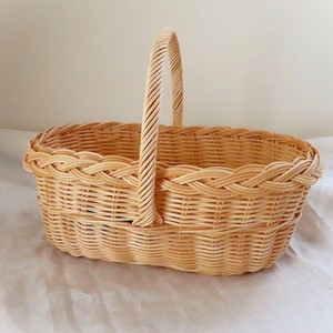 Cesta organizadora de frutas para almacenamiento en la cocina, piezas decorativas estilo boho, cestas de flores de ratán de buena calidad - Product Image 1