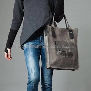 Vintage Style Women's Genuine Leather Tote <b>Bag</b> Elegant Metal Zipper Closure High Quality Large Capacity Portable Solid Color - Product Image 6