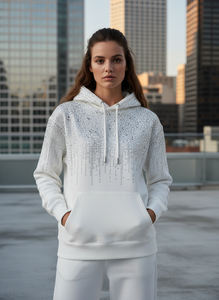 Sudadera con Capucha Personalizada para Hombre con Pedrería, Oversize, 500 g/m², Felpa Francesa, Estilo Urbano, Gruesa, Lavado Ácido, Logotipo OEM - Product Image 5