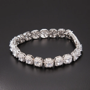 Iced Out Tennis Bracelet <b>Silver</b> Hip Hop Diamond Simulated Stone Luxury Chain Jewelry Gift <b>For</b> <b>Men</b> Women - Product Image 5