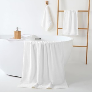 Ensemble de serviettes de toilette en coton 100% uni, rectangulaires, écologiques, séchage rapide, pour usage domestique, couleur unie, violet - Product Image 4