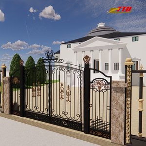 Puertas de Entrada Decorativas de Hierro Forjado para Casas con Valla de Jardín Personalizada y Diseño Elegante de Puerta de Entrada con Recubrimiento en Polvo - Product Image 1