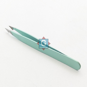 Pinzas para Cejas Inclinadas con Etiqueta Personalizada, Diseño Ecológico de Acero Inoxidable para Cejas y Pestañas - Product Image 1