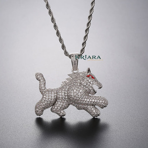 Pendentif Lion en Argent 925 Rhodié et Plaqué Or 18K avec Moissanite, Breloque Unisexe Thème Animal Hiphop pour Usage Quotidien - Product Image 3