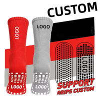 Chaussettes de sport mi-mollet en coton tricotées antidérapantes personnalisées avec logo, faible MOQ, unisexe, respirantes, durables, pour fitness et course à pied, en maille, vente en gros