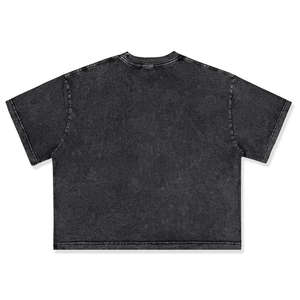 เสื้อยืดทรงบ็อกซี่แบบดรอปโชว์เดอร์สำหรับผู้ชาย เสื้อยืดคอกลมมีซิปพร้อมลายกราฟิก ผ้าถักลายเรียบสำหรับเด็กผู้ชาย - Product Image 5