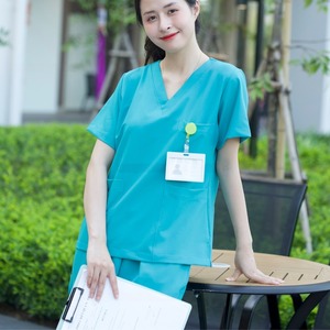 Women’s Custom Embroidered Hospital <b>Scrub</b> <b>Set</b> with Two-Way Stretch Comfort Fit Design - Product Image 1