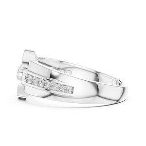 Ensemble de bagues pour homme en diamant de laboratoire taillé unique, or blanc massif 18 carats plaqué rhodium, luxe, pour fiançailles, mariage, usage quotidien et bureau - Product Image 2